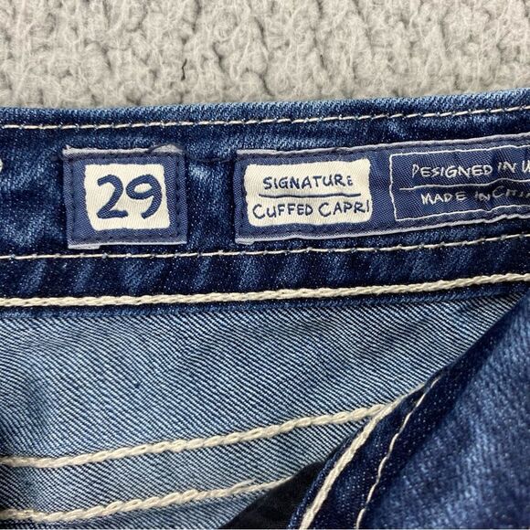 Miss Me Women's Cuffed Capri Thick Stitch Embellished Stretch Jeans | Size: 29 - Picture 13 of 15